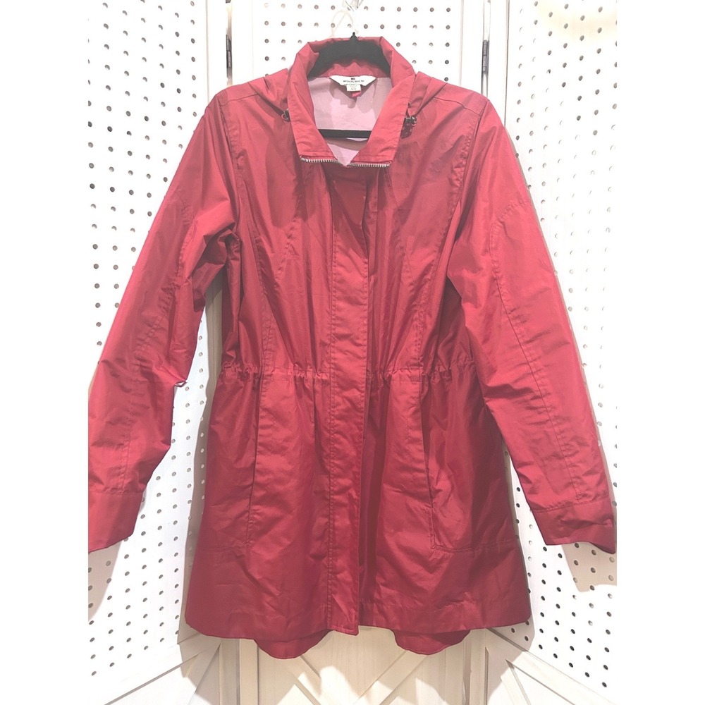 Woolrich Red Hooded Lightweight Drawstring Waist Anorak Jacket Women M